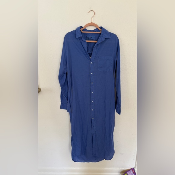 NWT FRANK & EILEEN Rory Woven Long Dress in Periwinkle - Picture 4 of 6